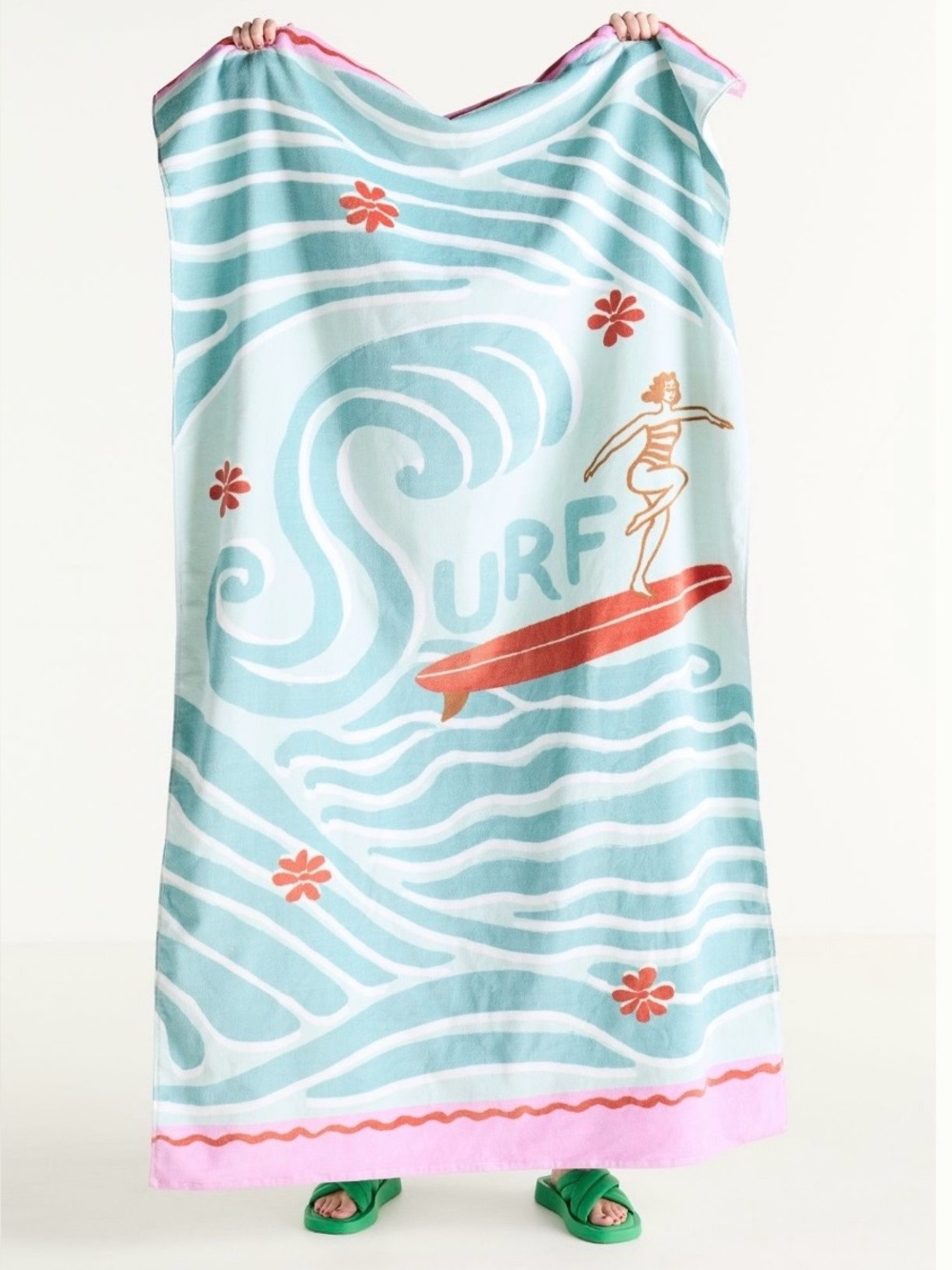 Anthropologie Summer Surf Cotton Printed Beach Towel NWT